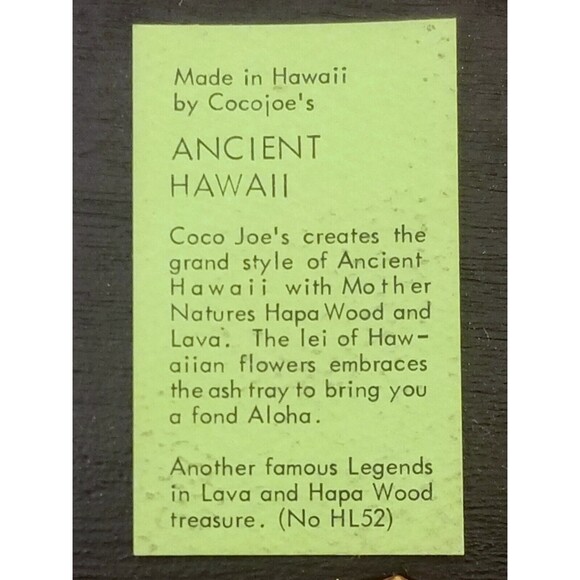 Vintage CocoJoe's Hawaii Ashtray Trinket Tray HL-52 7.5"x6.5" Lava & Hapa Wood - Picture 2 of 6